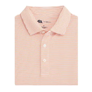 Polo de Performance Birdie Stripe - Blanc/Orange