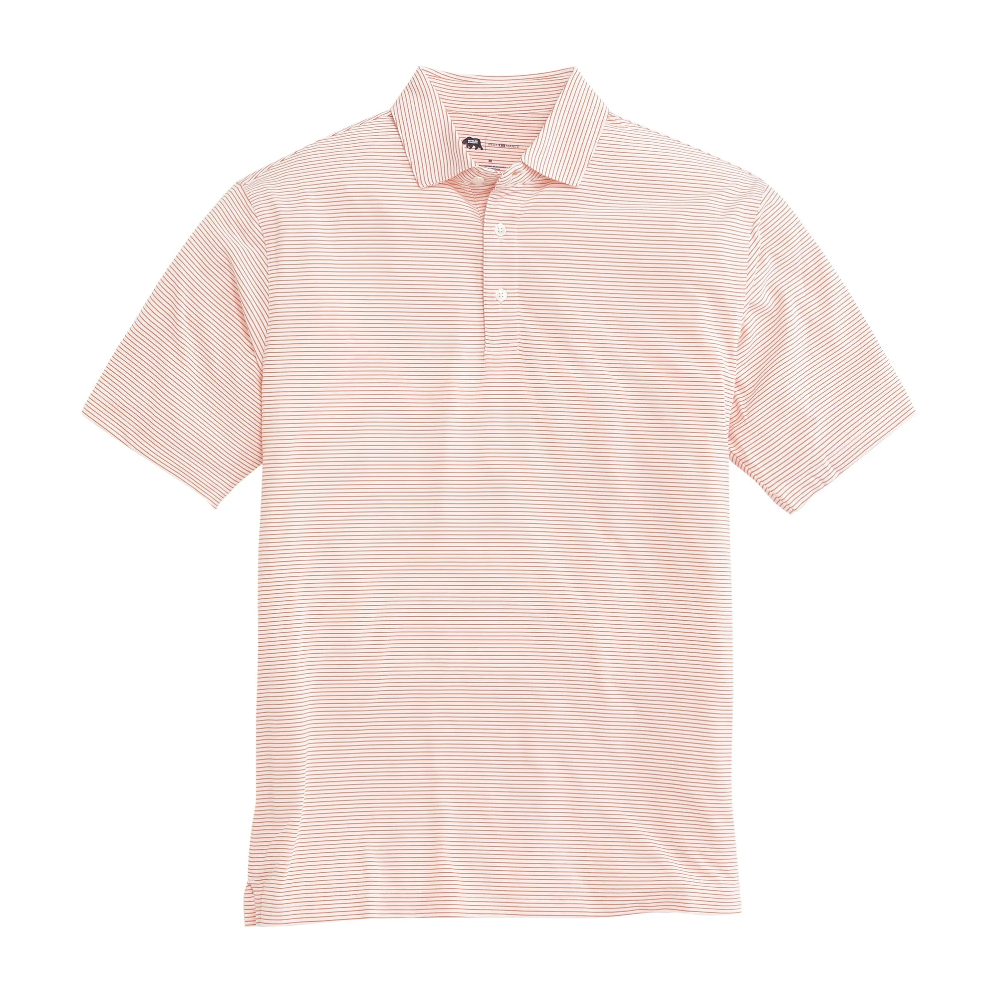 Polo de Performance Birdie Stripe - Blanc/Orange