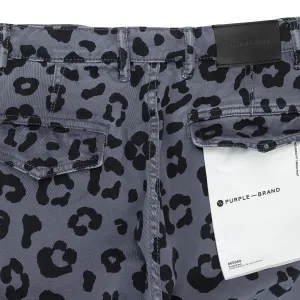 PANTALON CARGO NOIR À IMPRIMÉ LÉOPARD MONOGRAMME NOIR