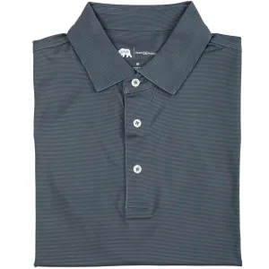 Polo Performance à Rayures Blade - Gunmetal/Bleu Universitaire