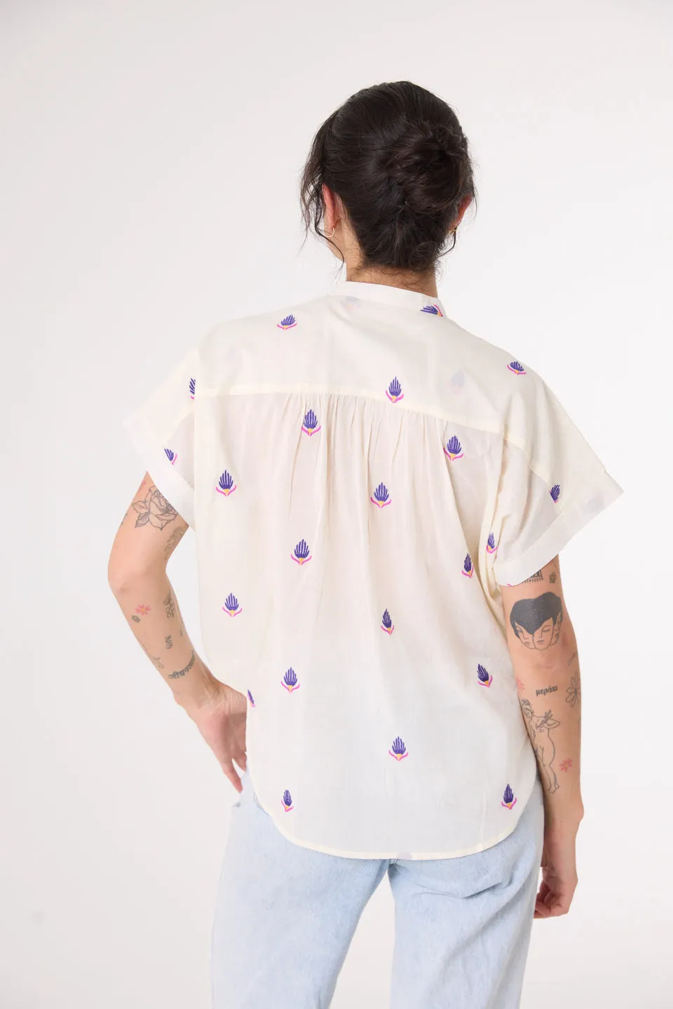 Blouse Brodée Maya Maya Fleur Multicolore
