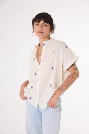 Blouse Brodée Maya Maya Fleur Multicolore