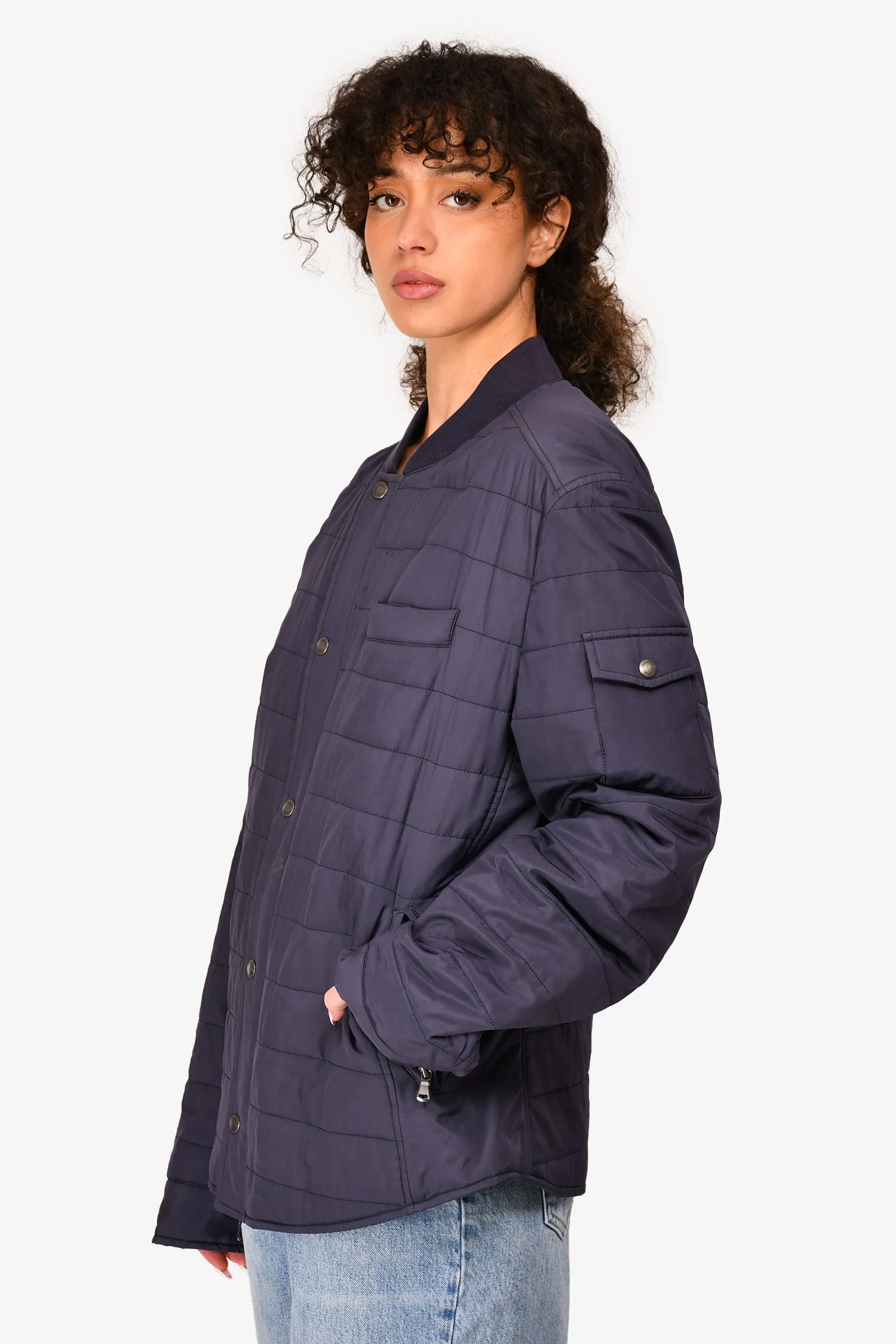 Brunello Cucinelli Veste Bomber Matelassée Bleue Taille XL Homme