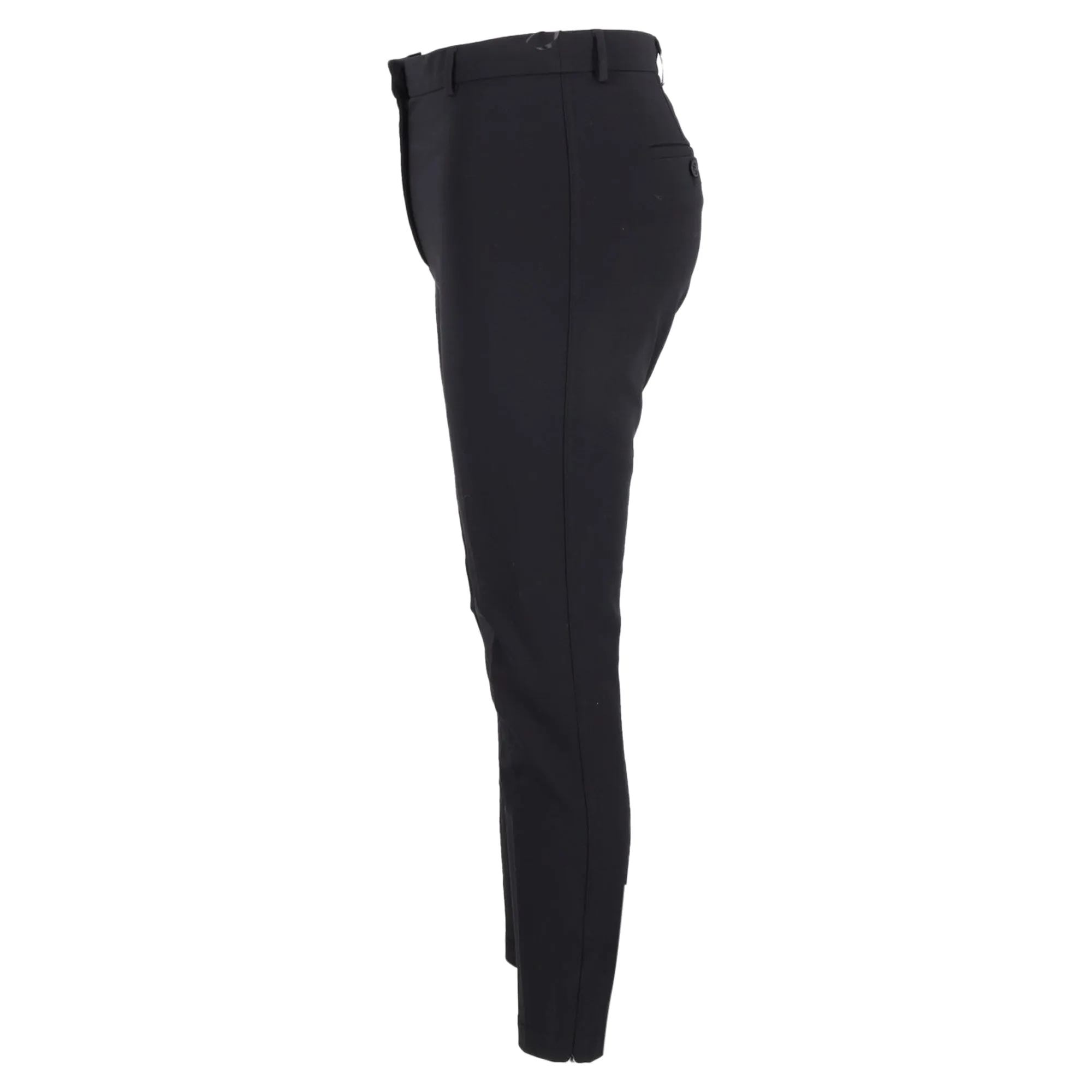 Burberry Pantalon Slim-Fit à Taille Haute en Laine Noire