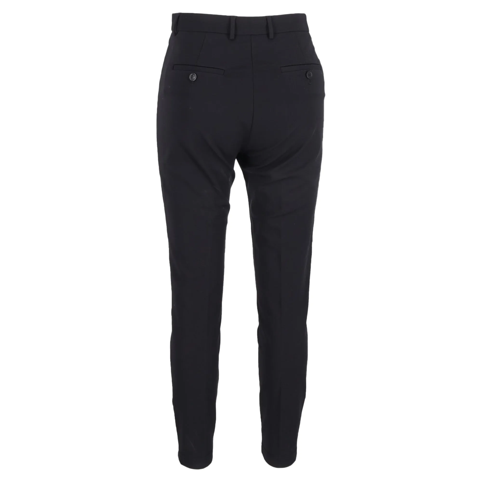 Burberry Pantalon Slim-Fit à Taille Haute en Laine Noire
