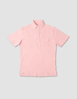 POLO À COL BOUTONNÉ - ROSE