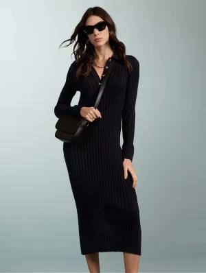 Robe Cece en polyester recyclé et TENCEL™ | Marine