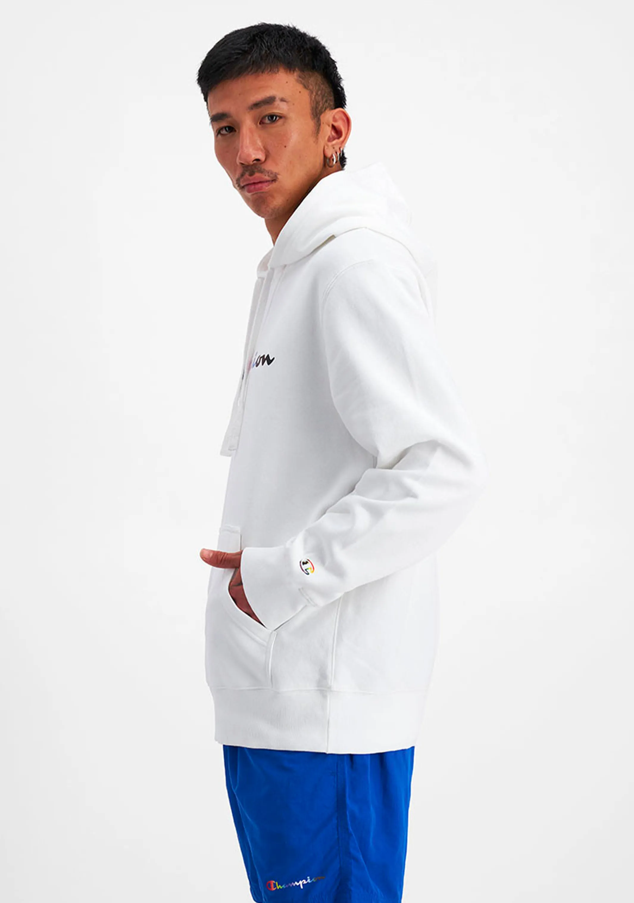 Champion Sweat à capuche avec inscription Athletic Pride pour hommes <BR> AURCN WIT