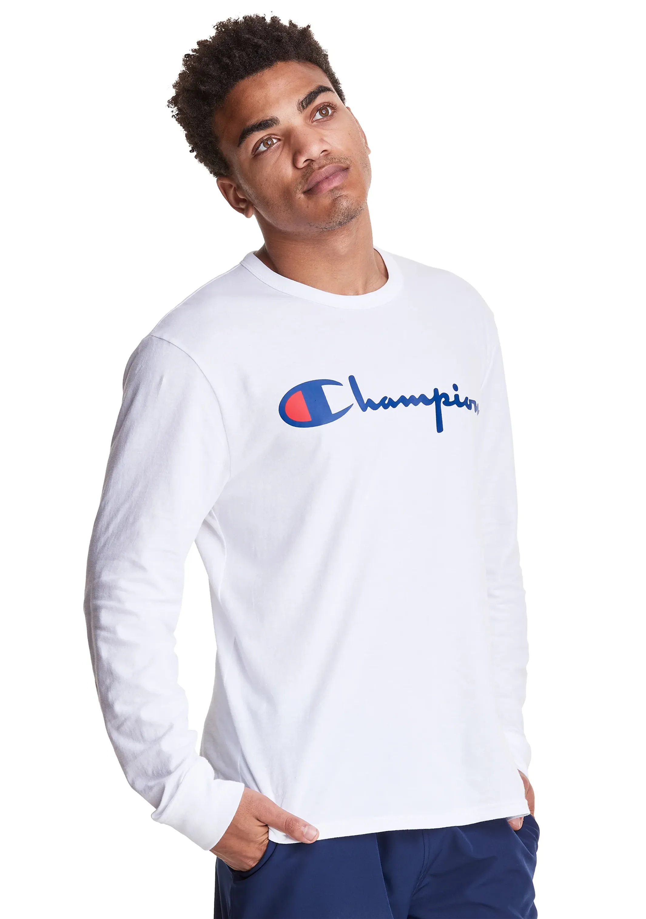 T-shirt manches longues Champion Script Blanc