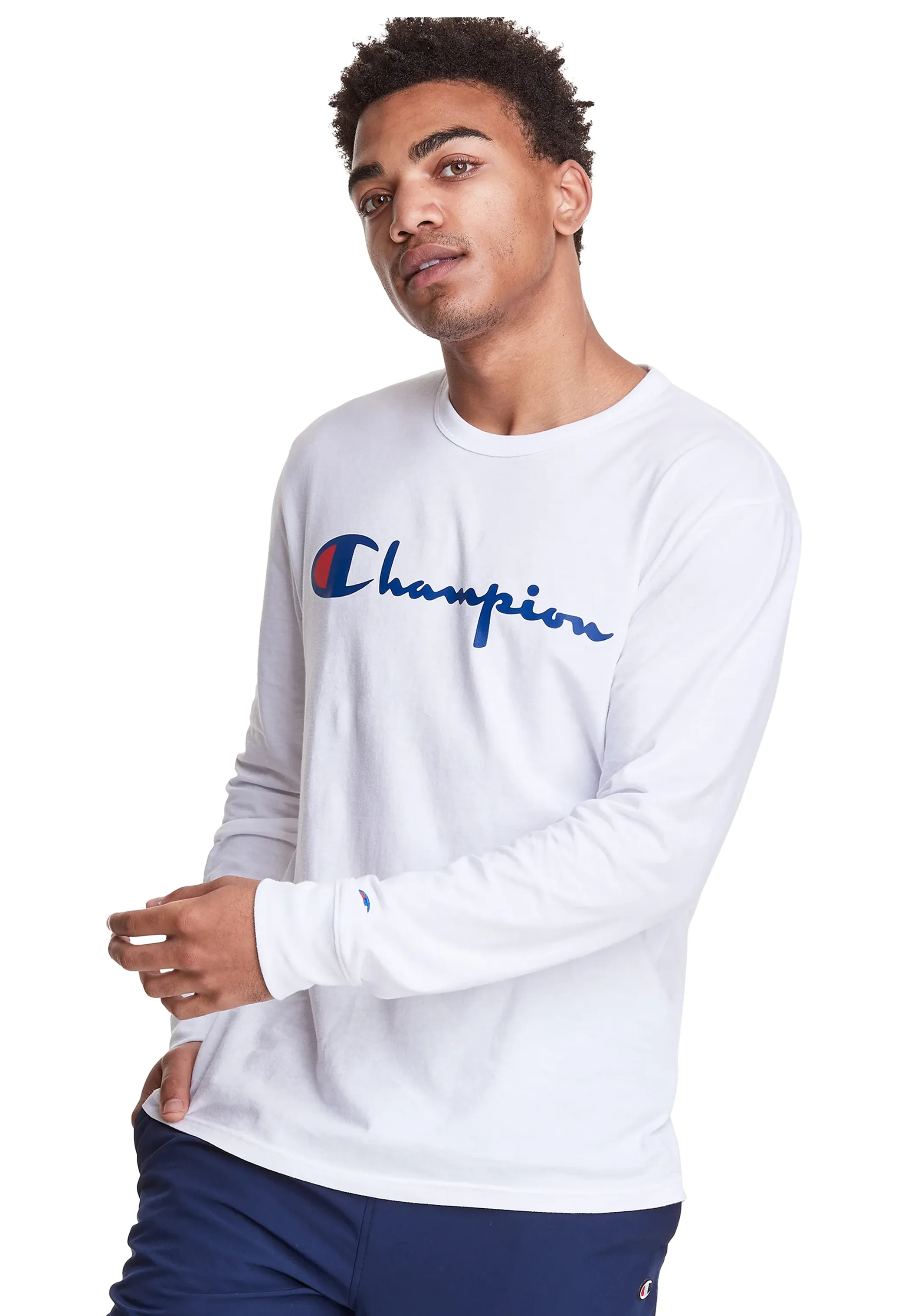 T-shirt manches longues Champion Script Blanc