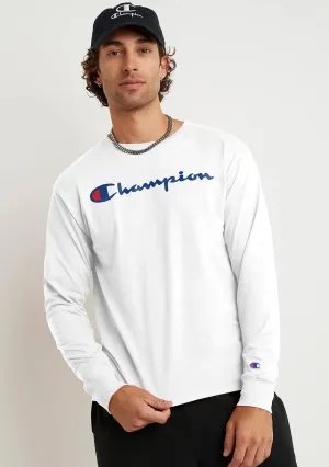 T-shirt manches longues Champion Script Blanc