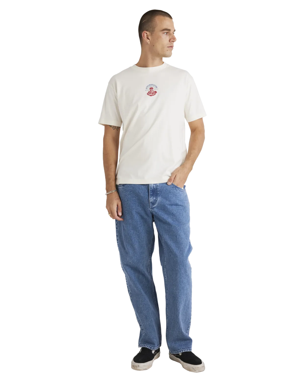 T-Shirt Charmeur en Blanc Antique