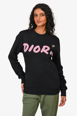 Christian Dior x Kaws Sweat-shirt à logo noir/rose Taille XS Homme