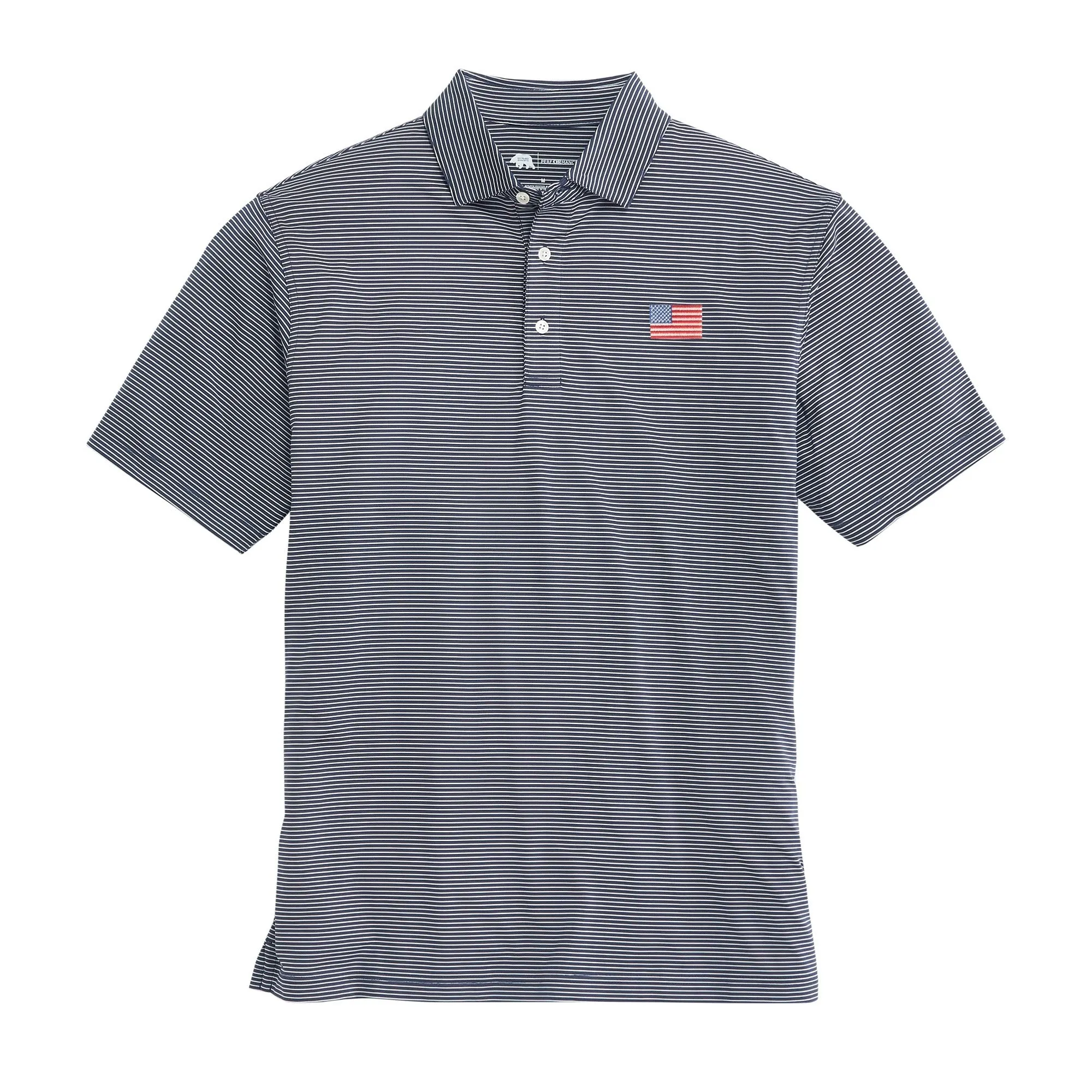 Polo Performance à Rayures Birdie Classic Flag - Denim Foncé