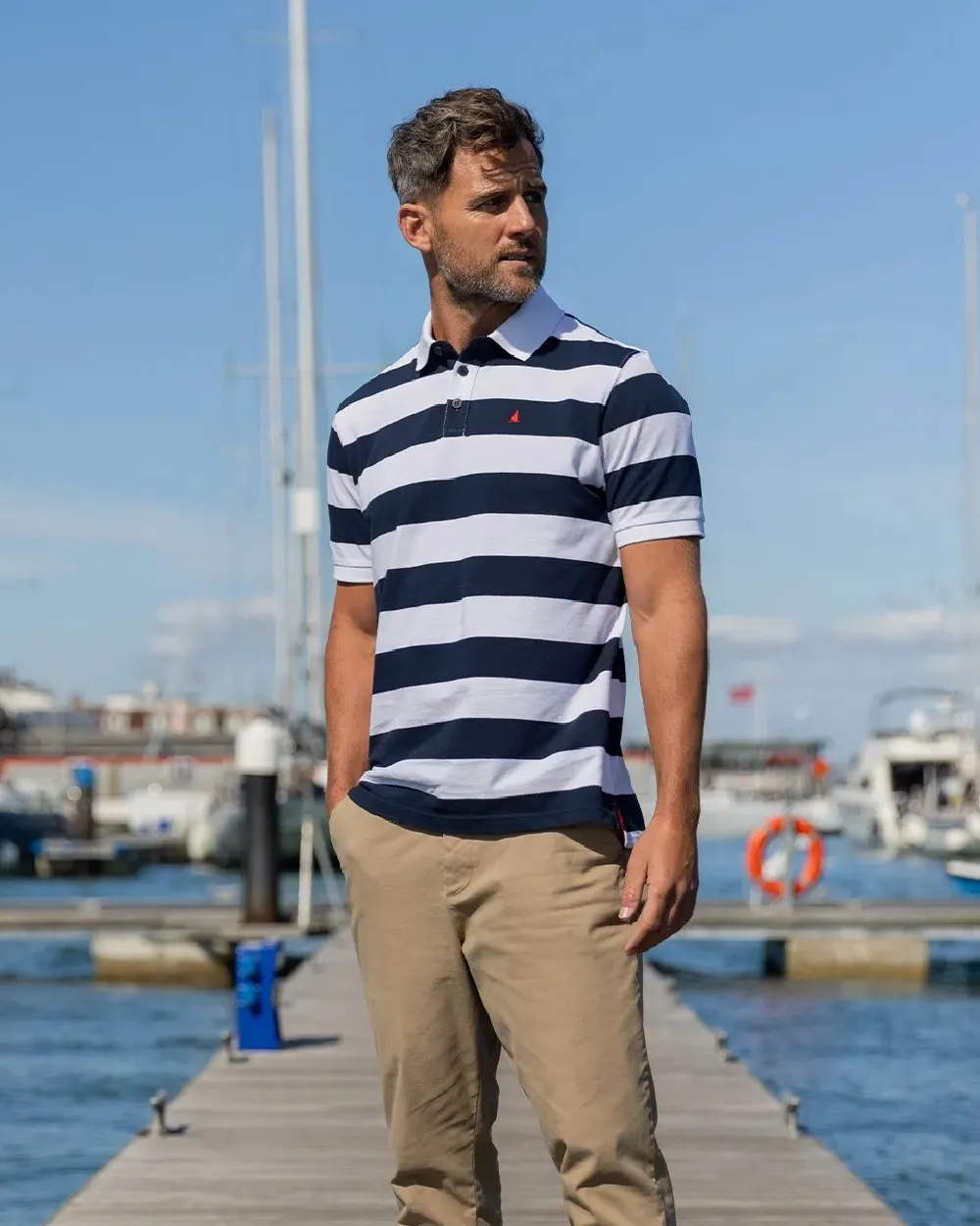Vêtement Musto Musto Polo Homme Original à Manches Courtes Rayé