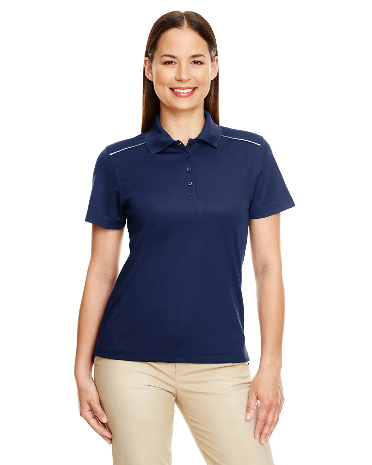 Core 365 78181R Polo Piqué Femme à Performance Radiante avec Passepoil Réfléchissant