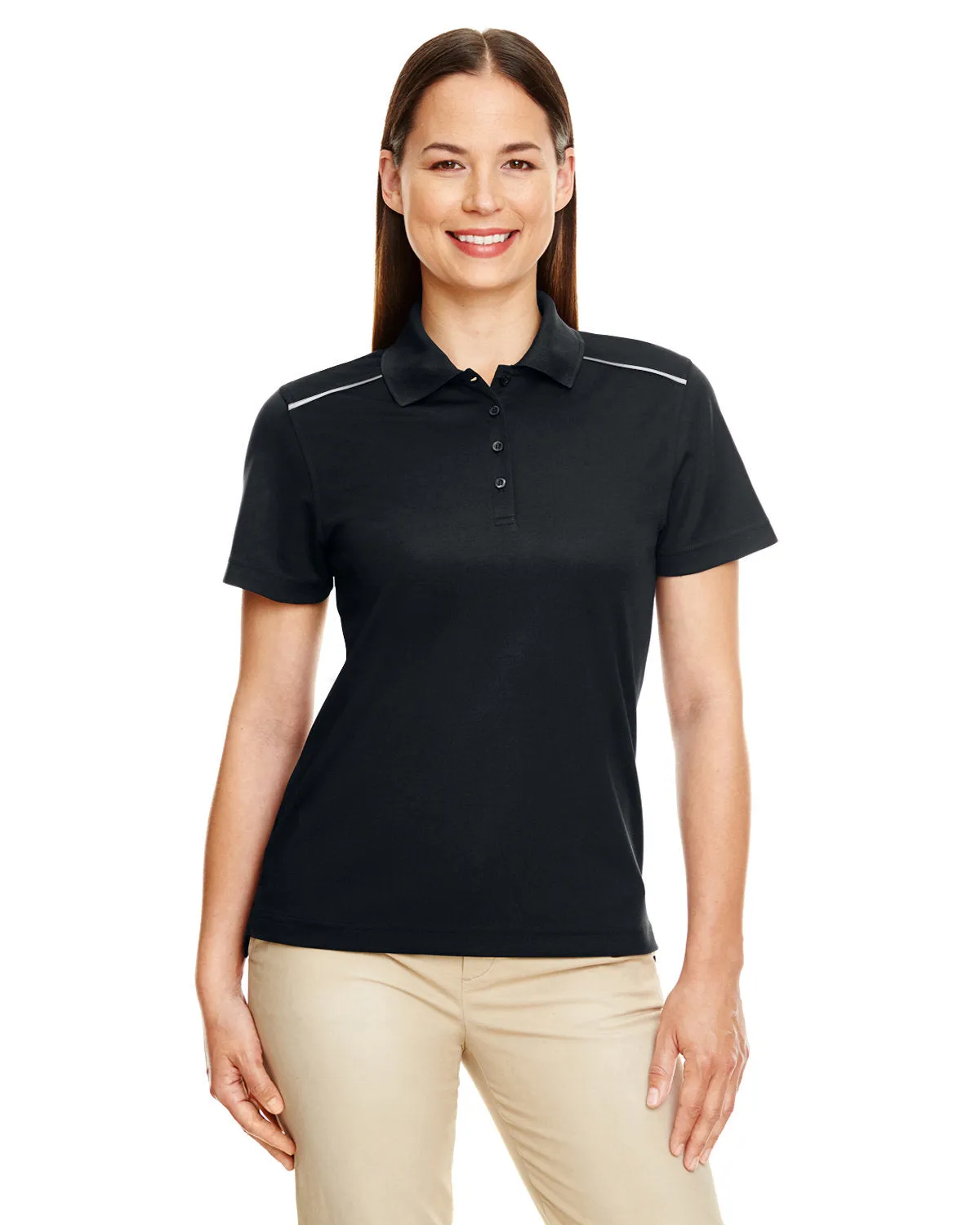 Core 365 78181R Polo Piqué Femme à Performance Radiante avec Passepoil Réfléchissant