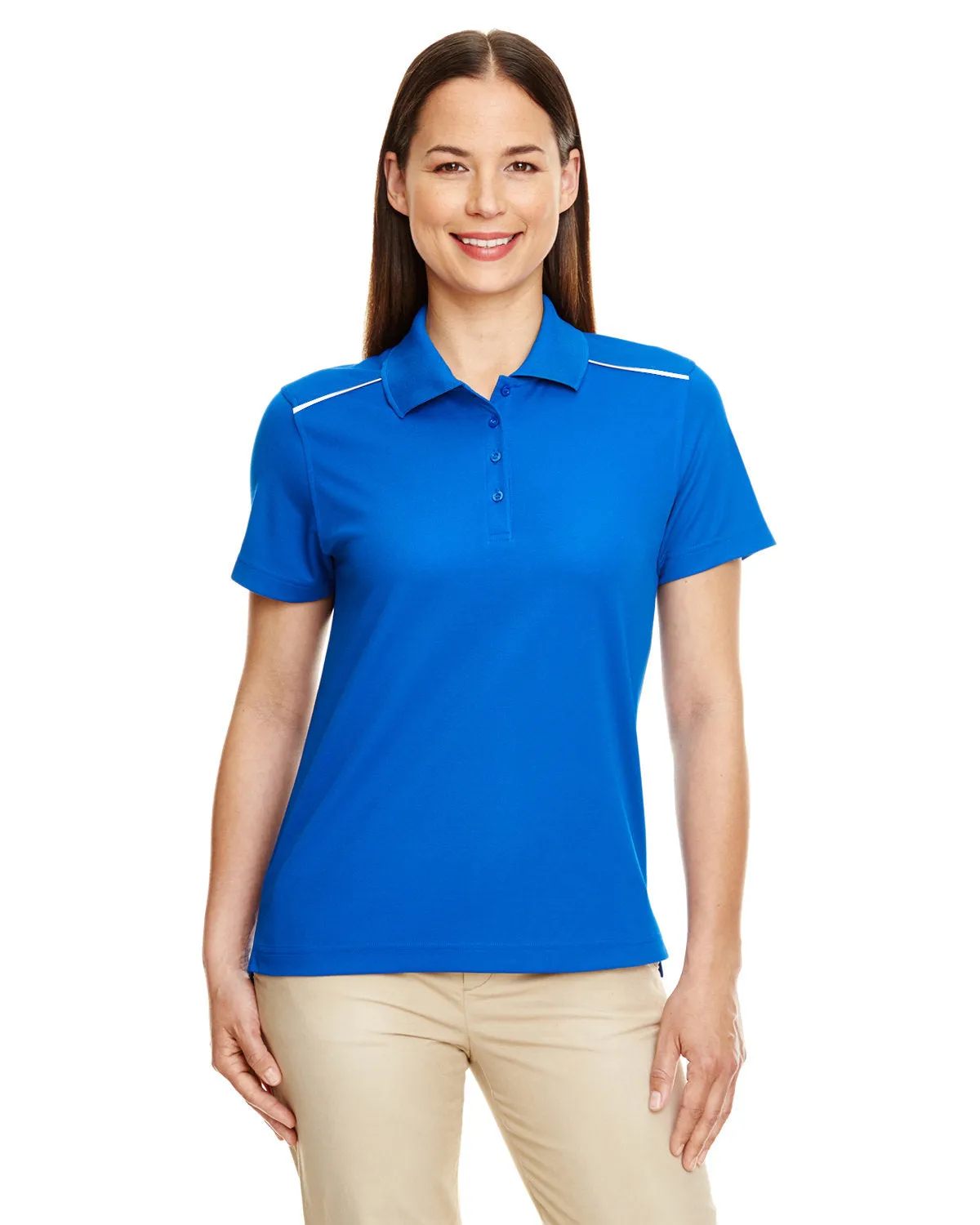 Core 365 78181R Polo Piqué Femme à Performance Radiante avec Passepoil Réfléchissant