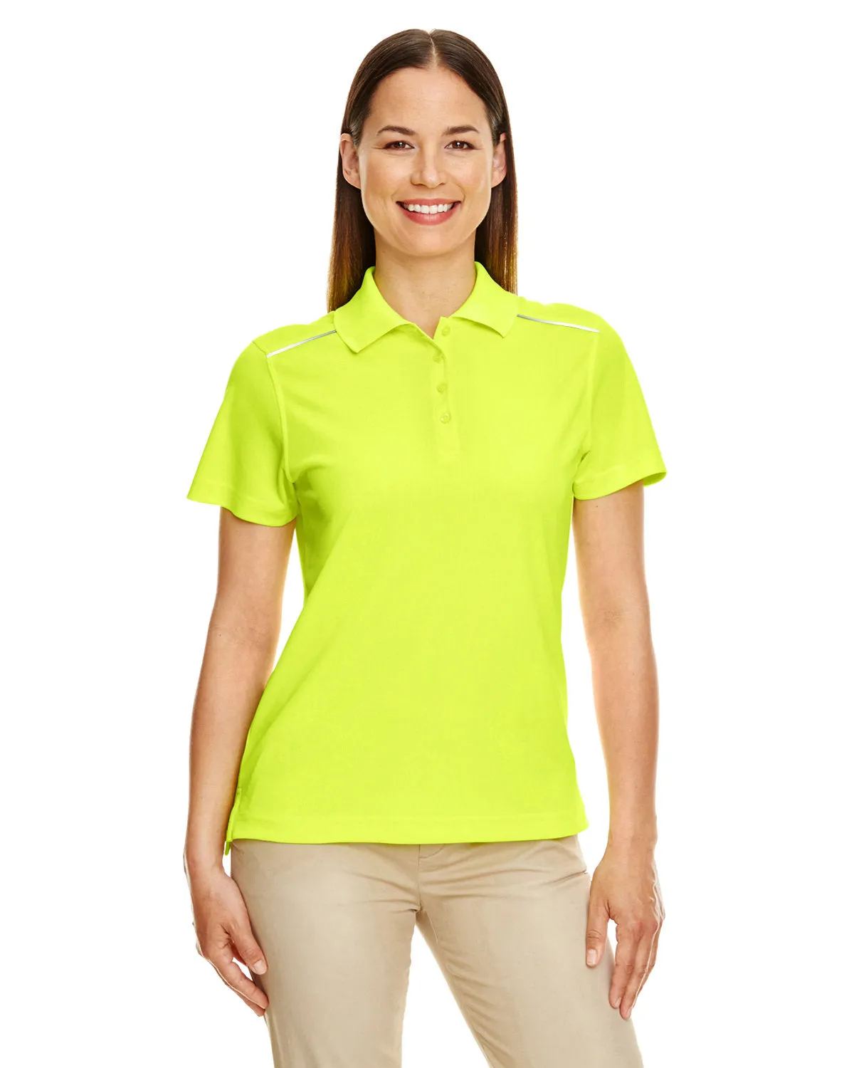 Core 365 78181R Polo Piqué Femme à Performance Radiante avec Passepoil Réfléchissant