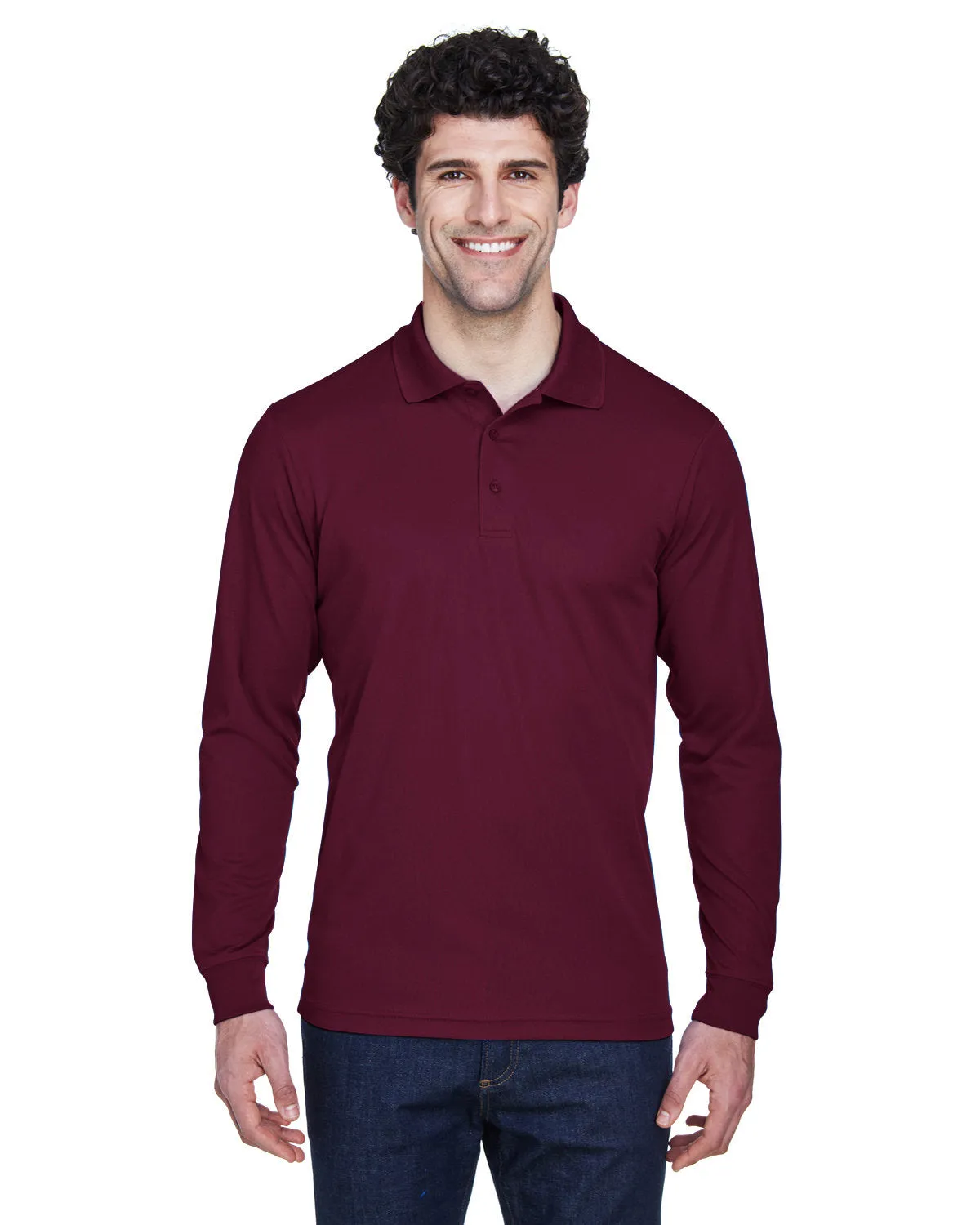 Core 365 88192 Polo à manches longues en piqué pour hommes - Performance Ultime