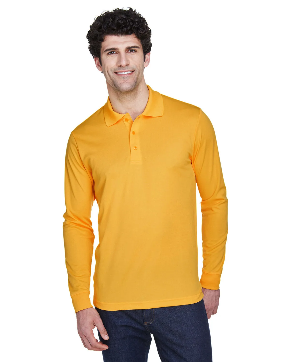 Core 365 88192 Polo à manches longues en piqué pour hommes - Performance Ultime