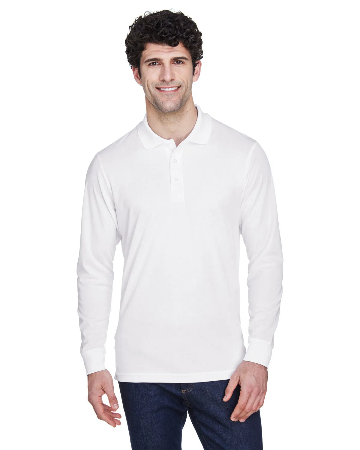 Core 365 88192 Polo à manches longues en piqué pour hommes - Performance Ultime