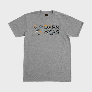 T-shirt pour homme Dark Seas Glitch mélangé - Ardoise chinée