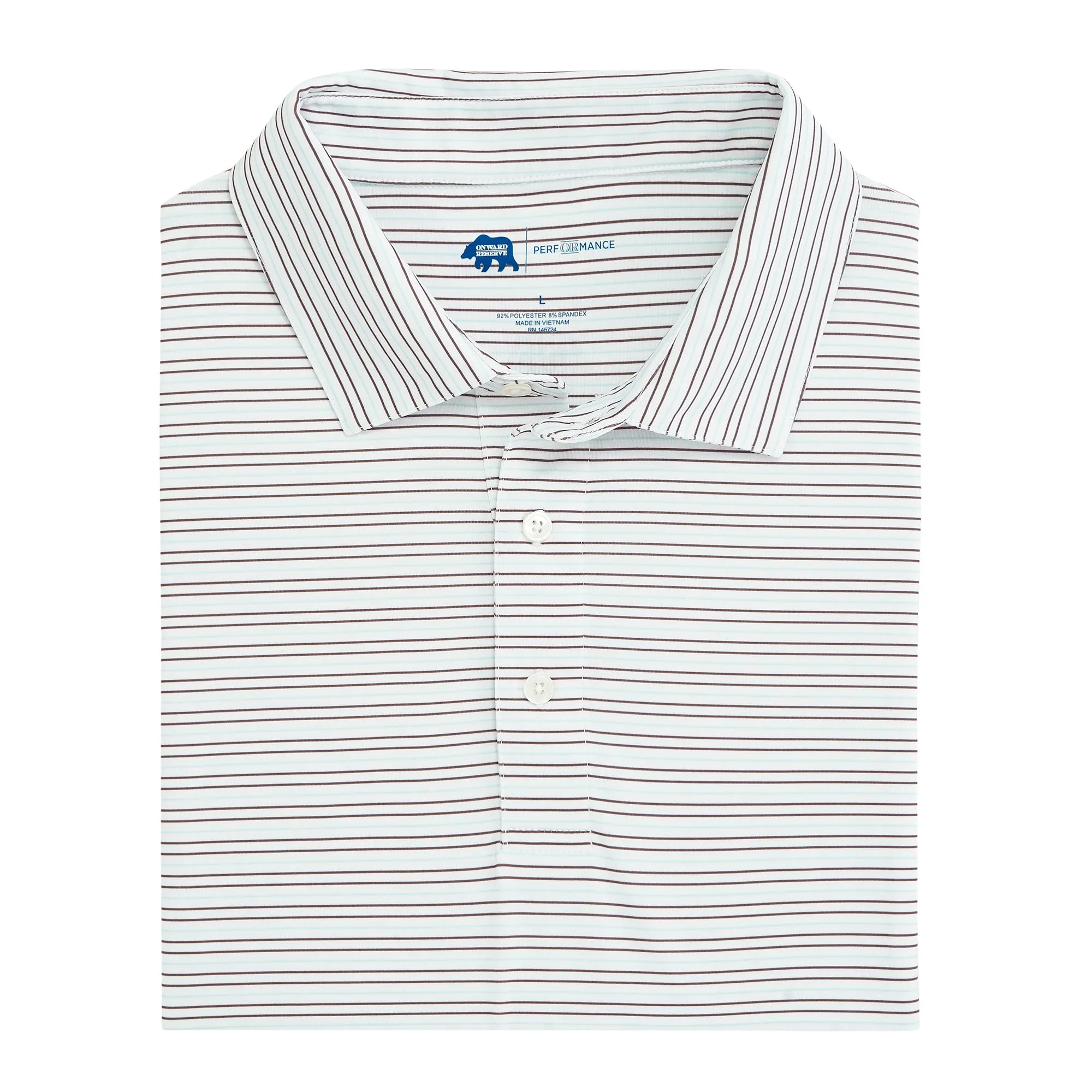 Polo Performance Stripe Driver - Bleu Délicat