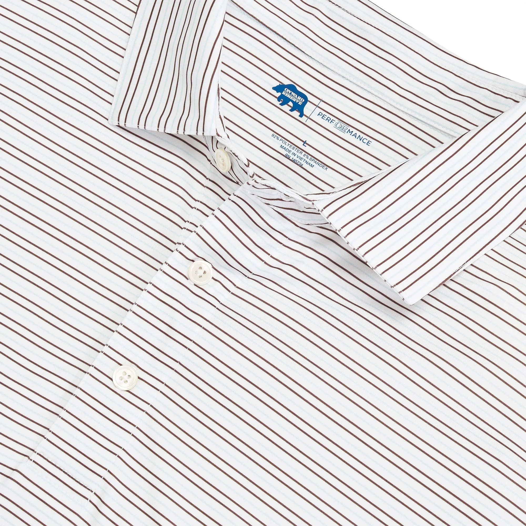 Polo Performance Stripe Driver - Bleu Délicat