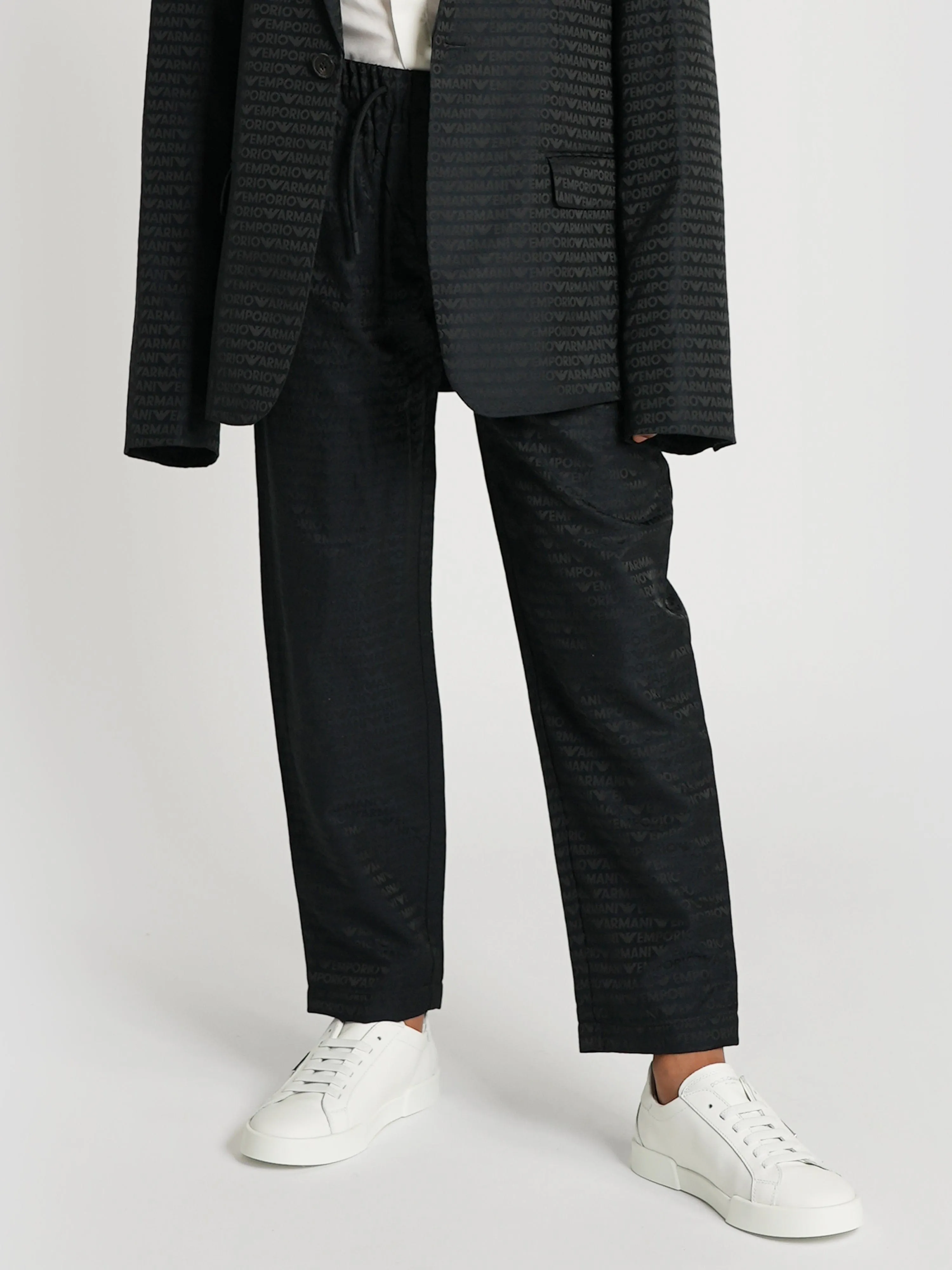 Pantalon pour garçons Emporio Armani avec logo en marine