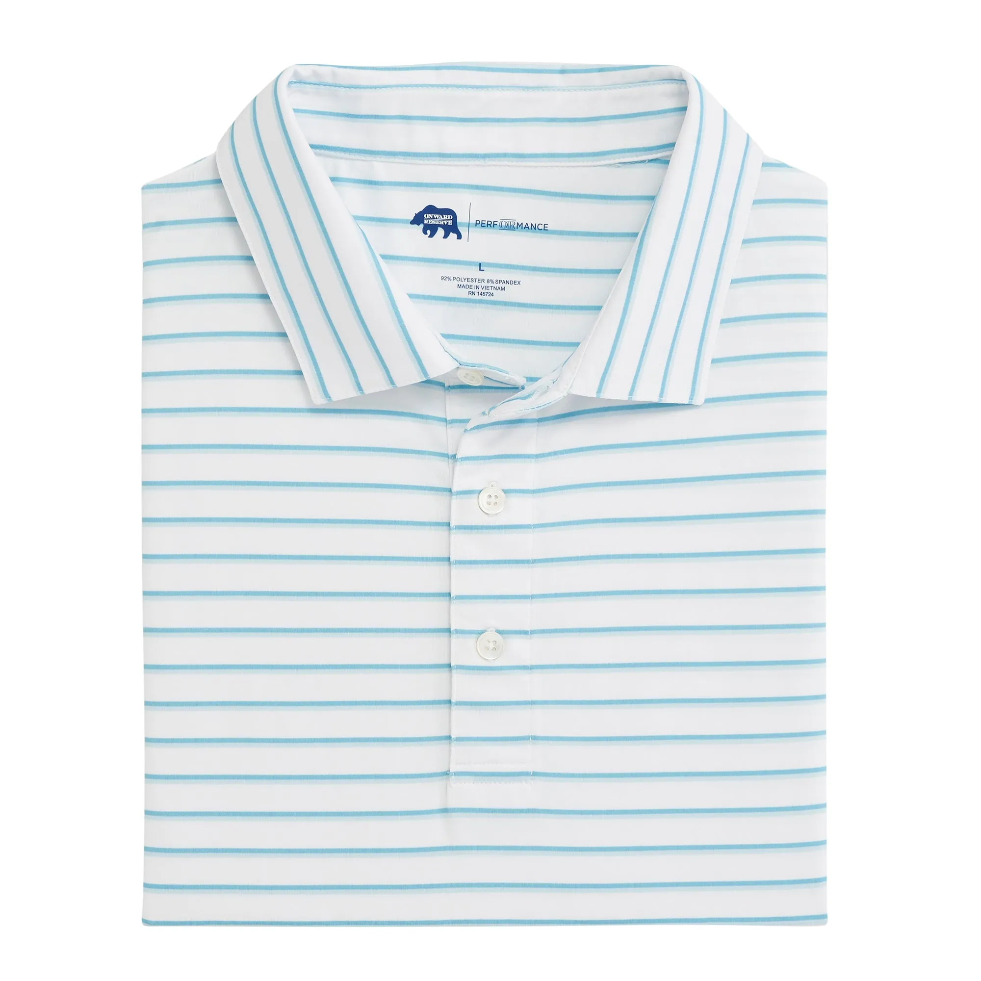 Polo Performance à Rayures Fairway - Bleu Cabana