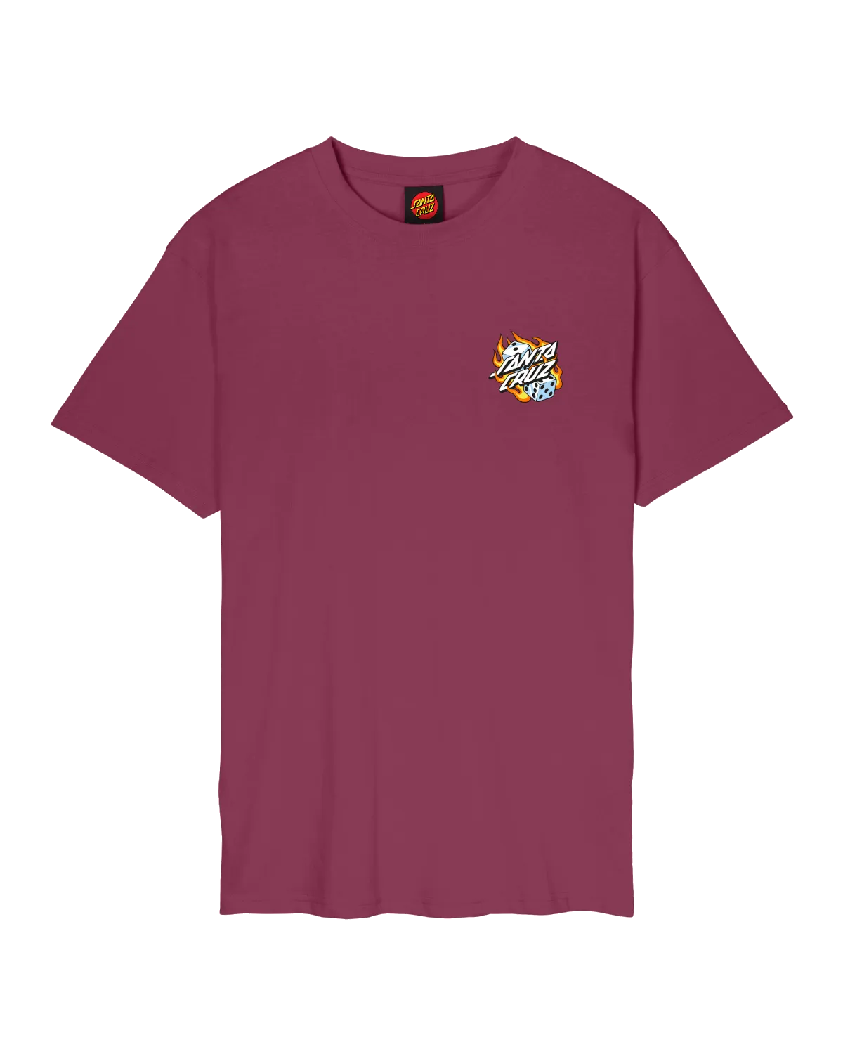 T-shirt à pois Flaming Dice en bordeaux
