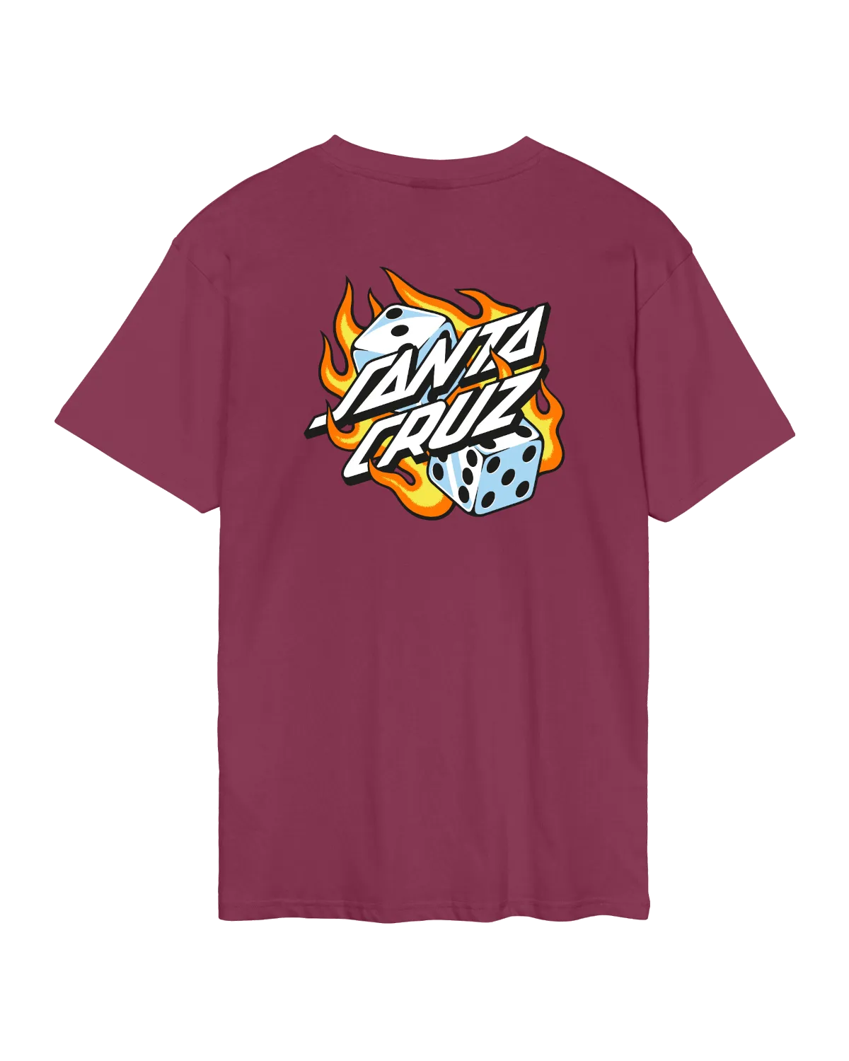 T-shirt à pois Flaming Dice en bordeaux
