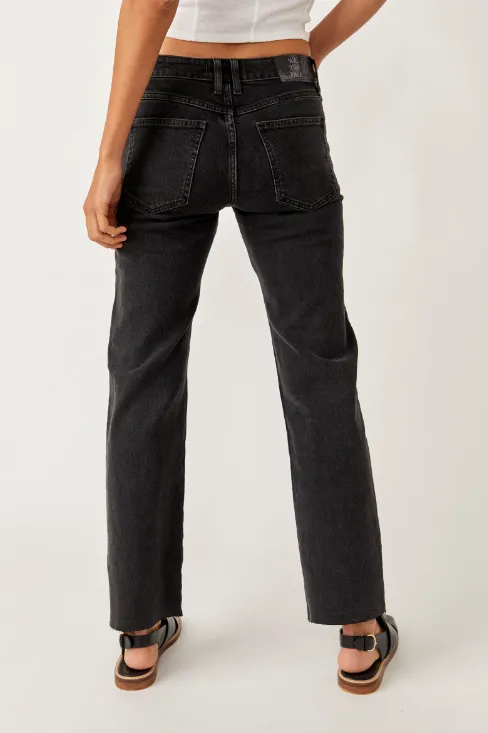 Free People Jean à Taille Moyenne Risk Taker - Main Squeeze - Solde Final 25% de réduction dans le panier