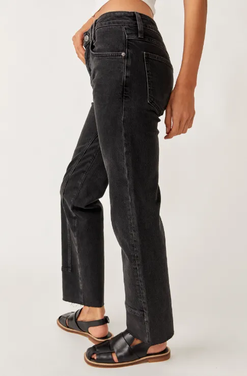 Free People Jean à Taille Moyenne Risk Taker - Main Squeeze - Solde Final 25% de réduction dans le panier