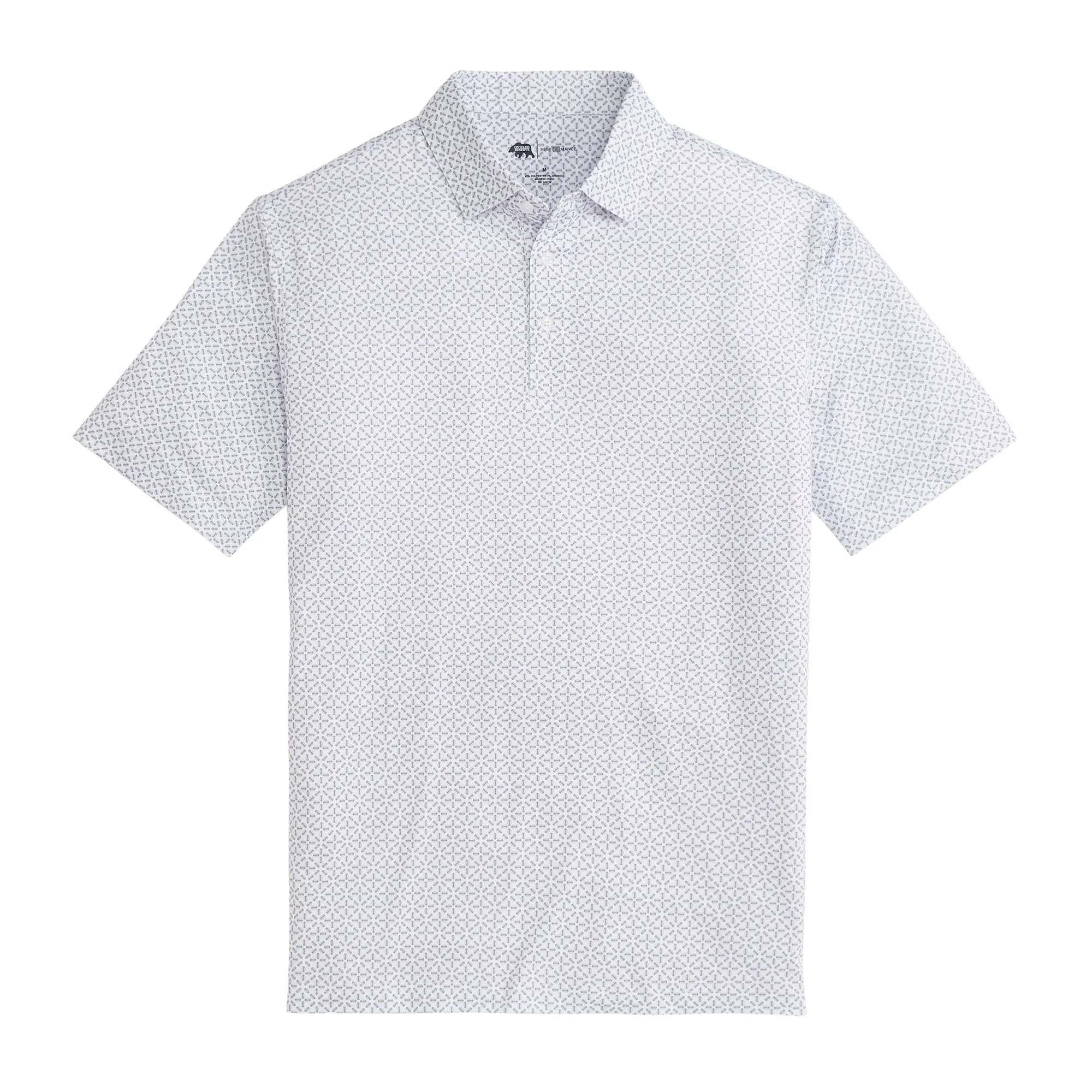 Polo Imprimé Performance pour Jour de Match - Blanc