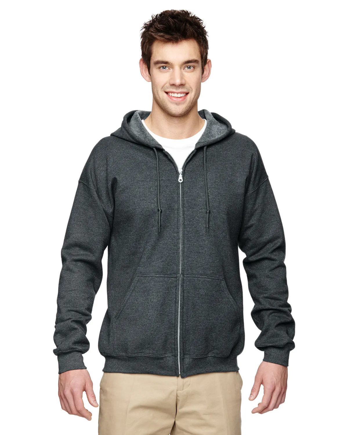Gildan G186 Sweat à capuche mixte adulte lourd 50/50 avec fermeture éclair complète