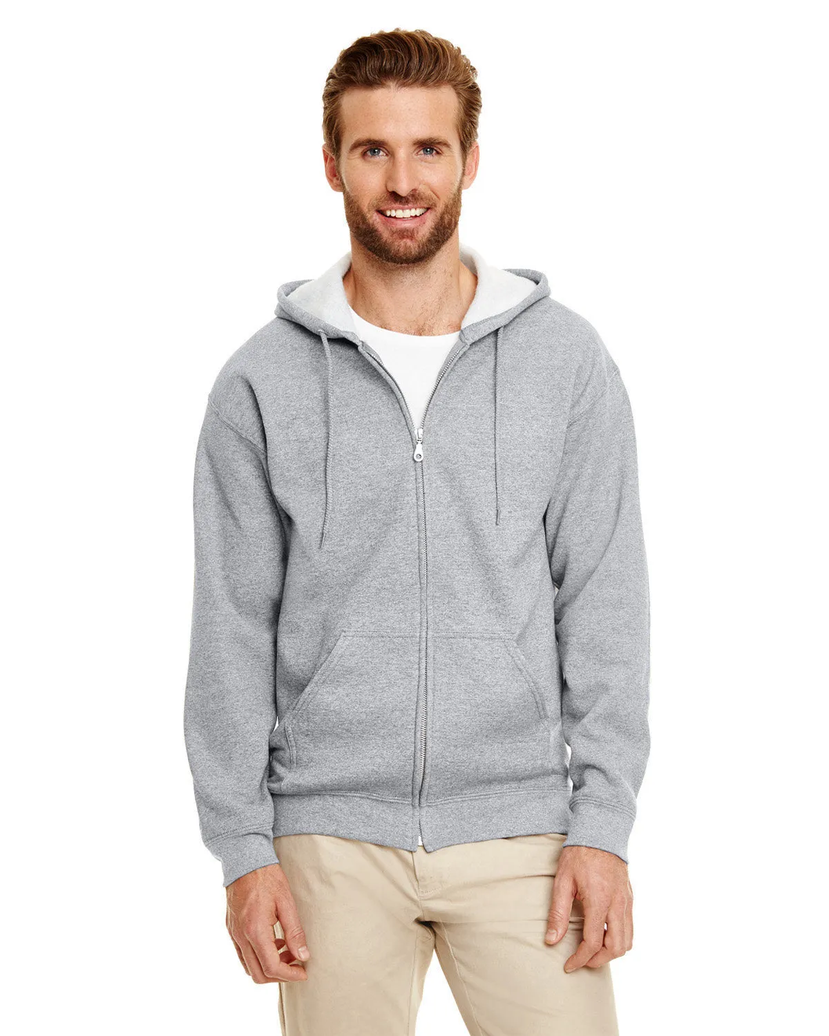 Gildan G186 Sweat à capuche mixte adulte lourd 50/50 avec fermeture éclair complète