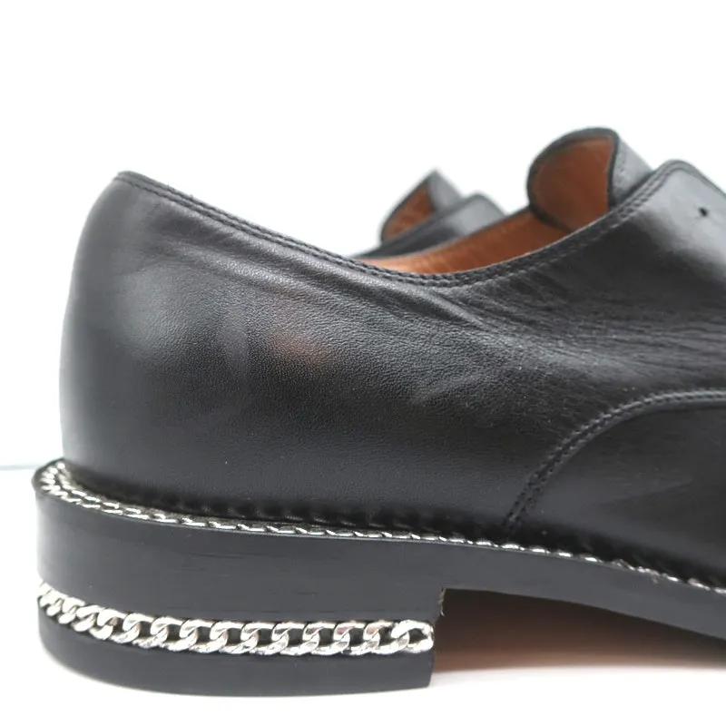 Derby Oxfords Givenchy en cuir noir avec chaîne taille 37 sans lacets