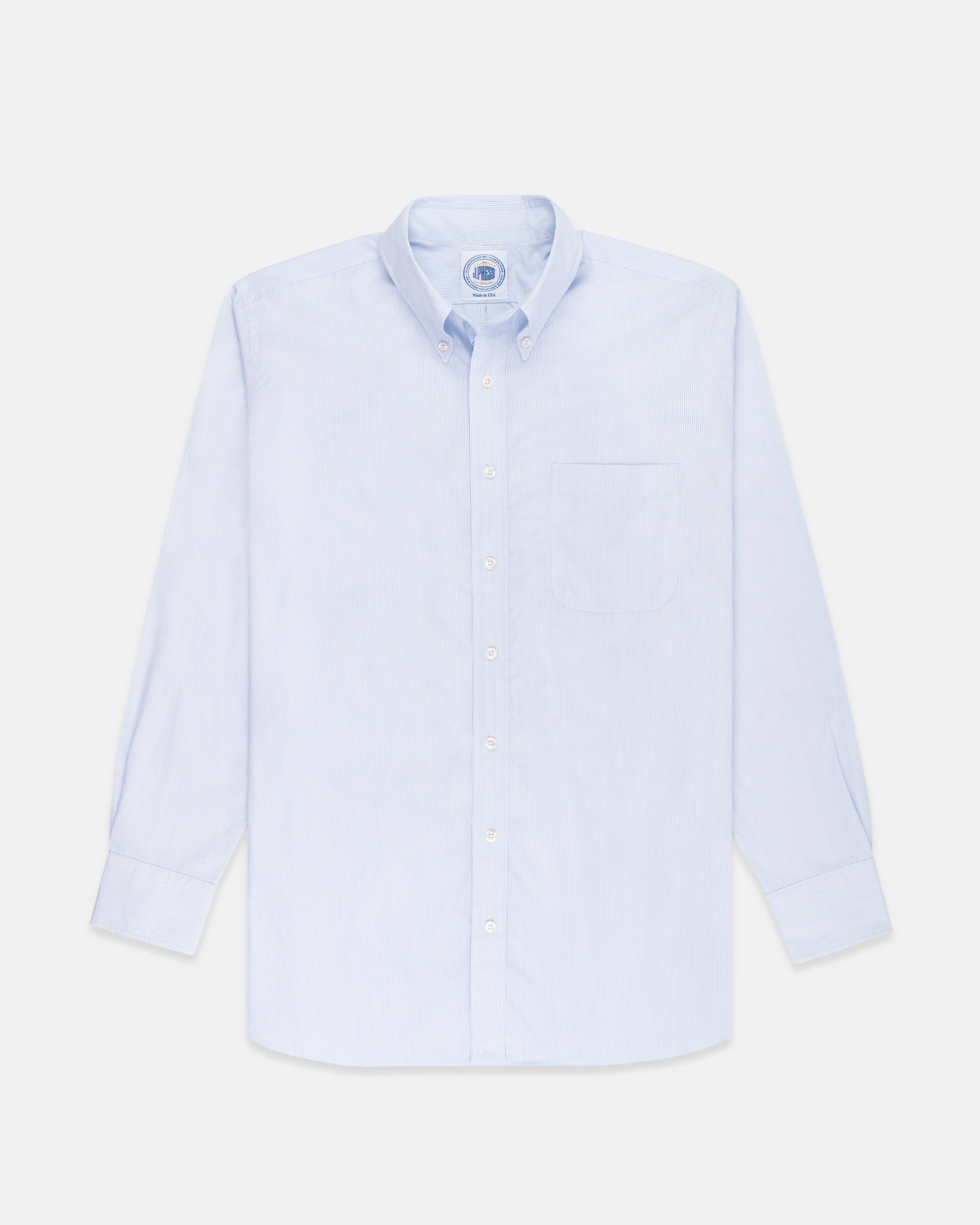 CHEMISE HAUT DE GAMME - RAYURE ÉTROITE BLEUE