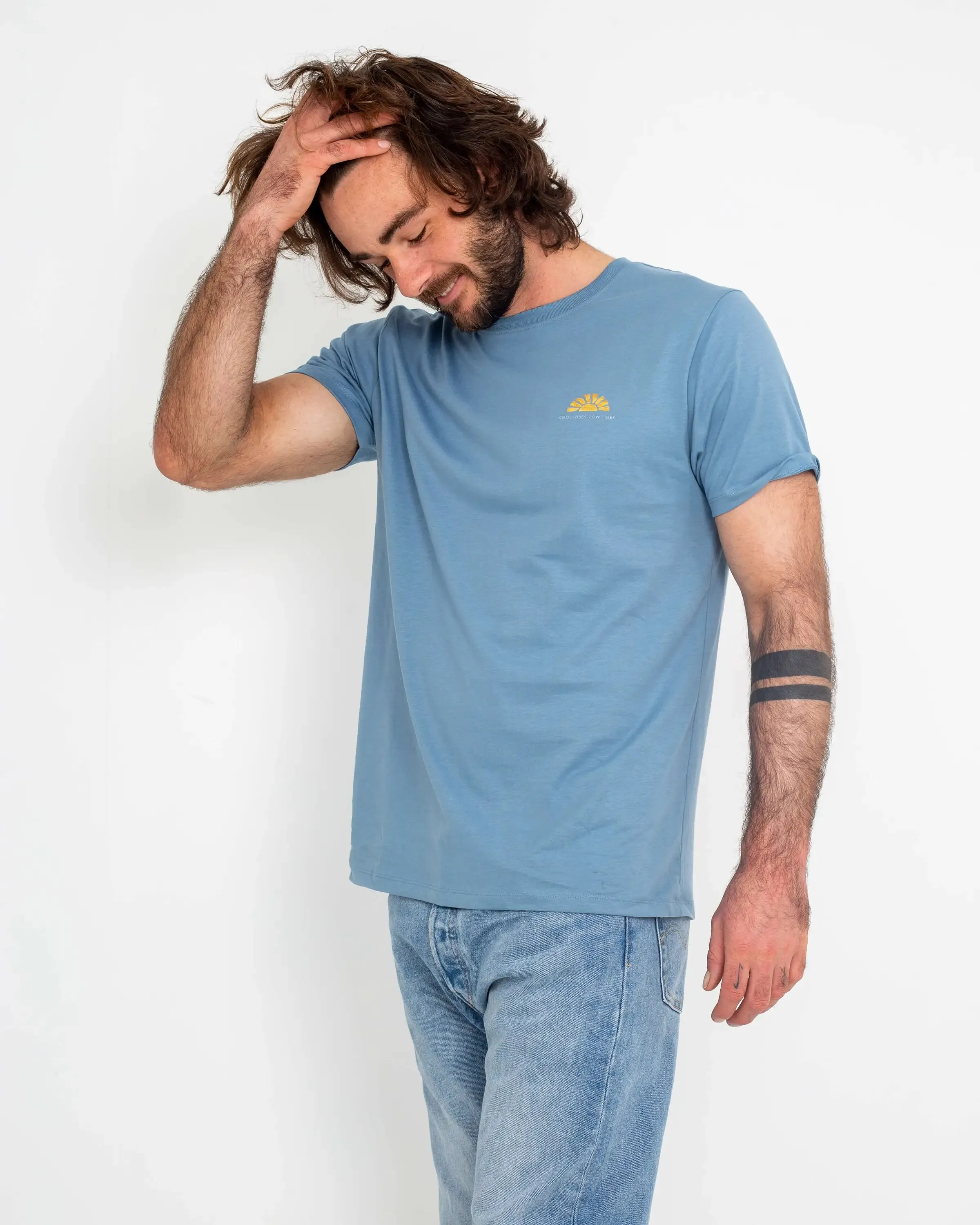 T-shirt Good Vibes en Bleu Crépuscule