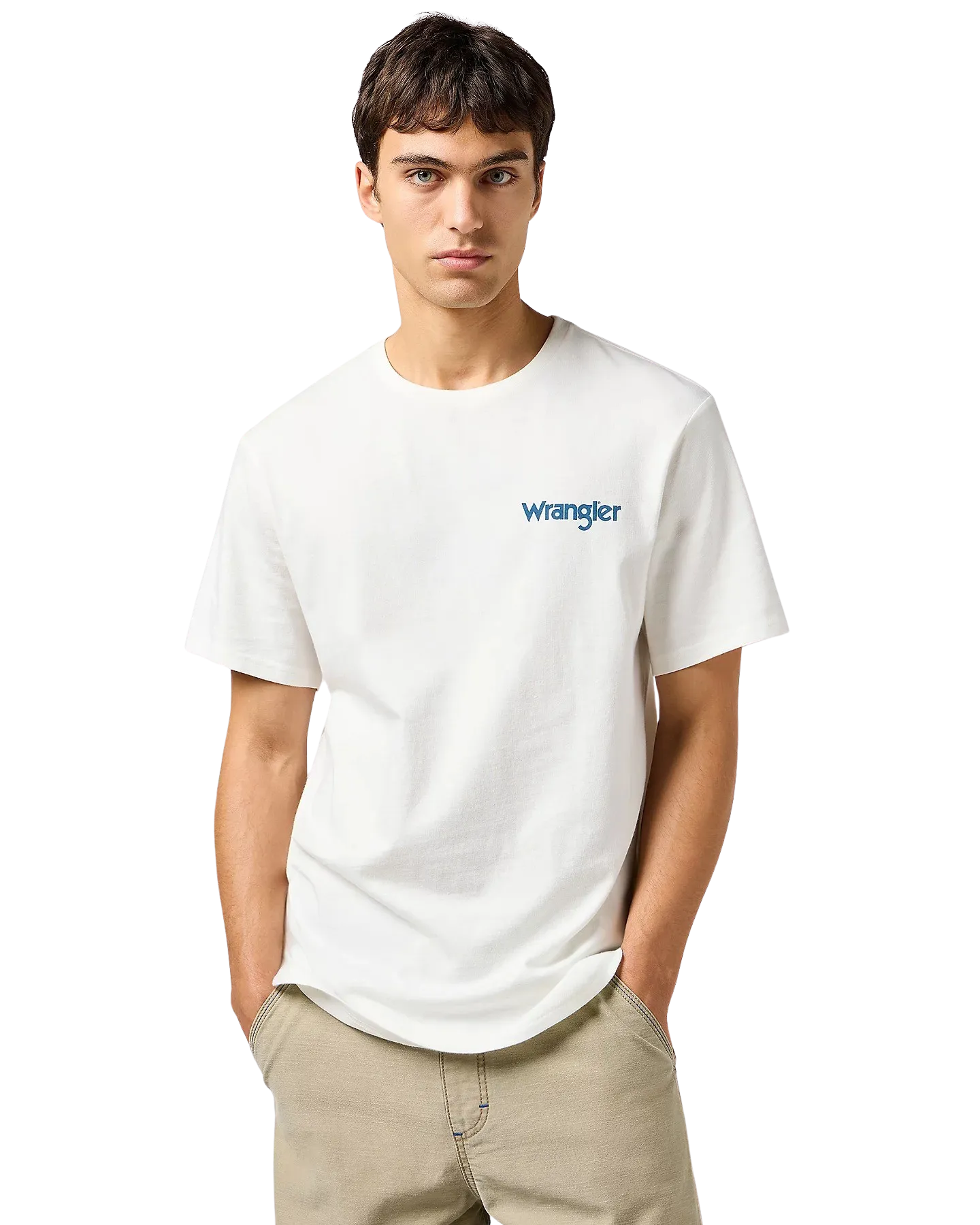 T-Shirt graphique en blanc usé