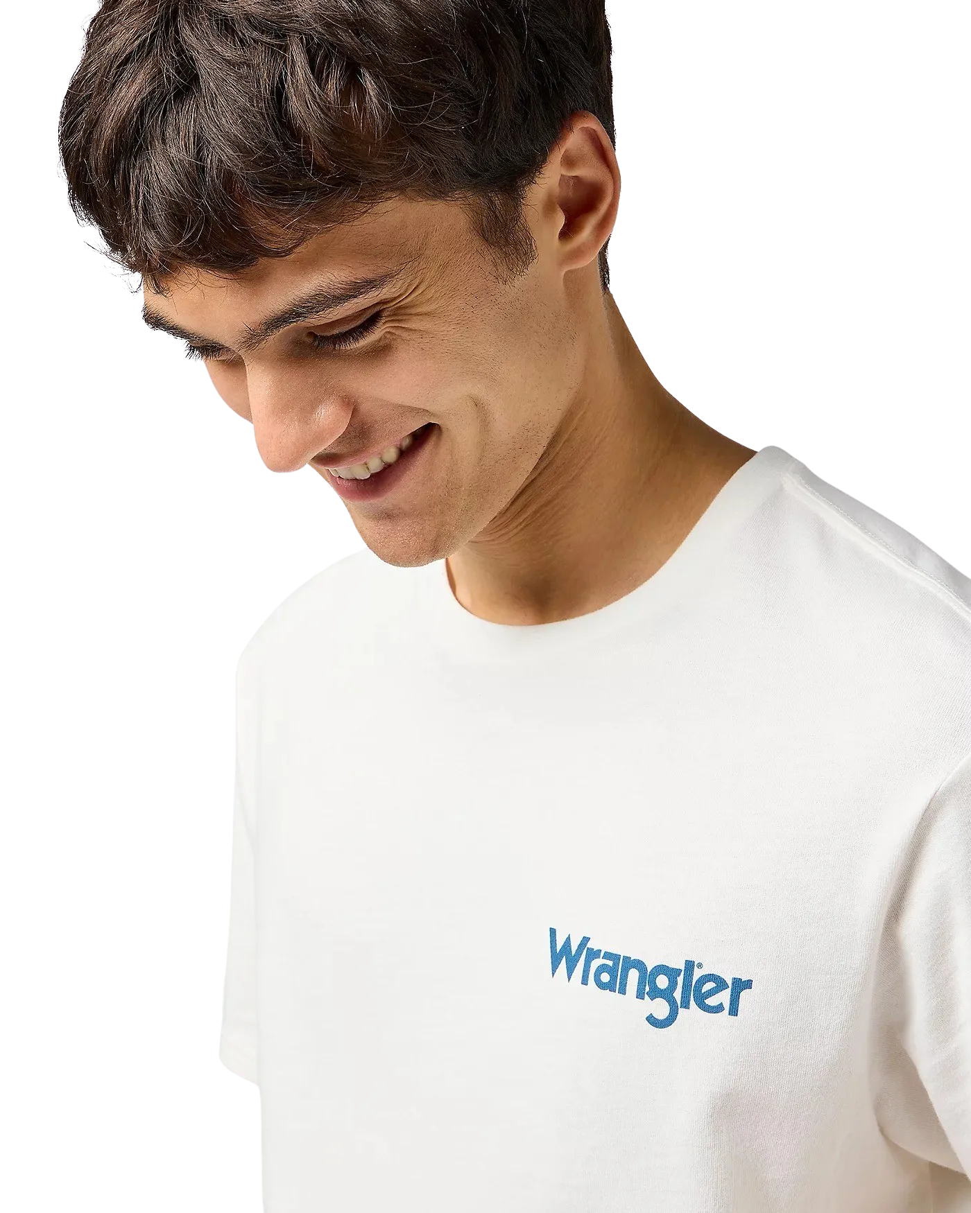 T-Shirt graphique en blanc usé