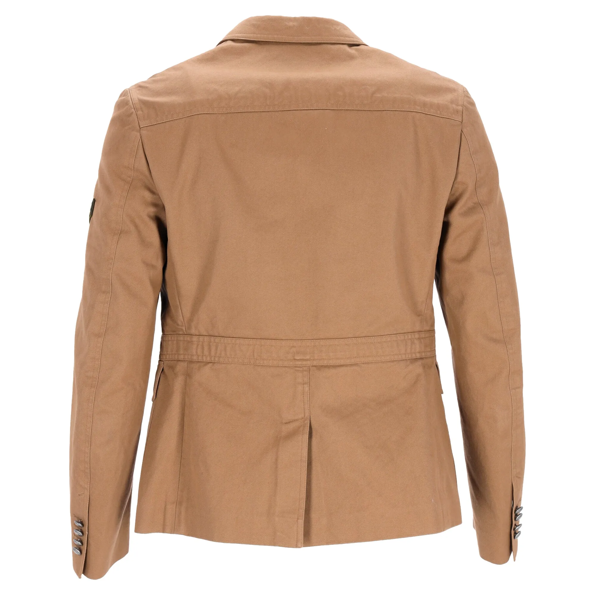 Blazer militaire Gucci à un bouton avec poches en coton marron