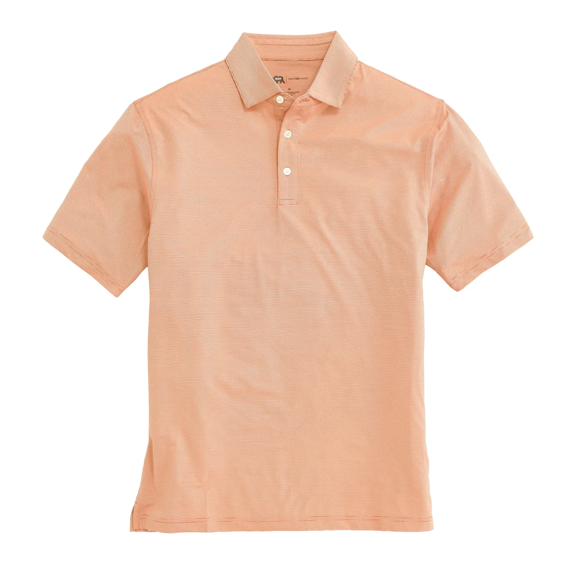Polo Performance à Rayure Fine - Orange