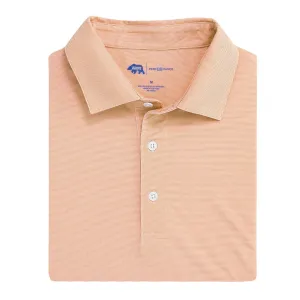 Polo Performance à Rayure Fine - Orange