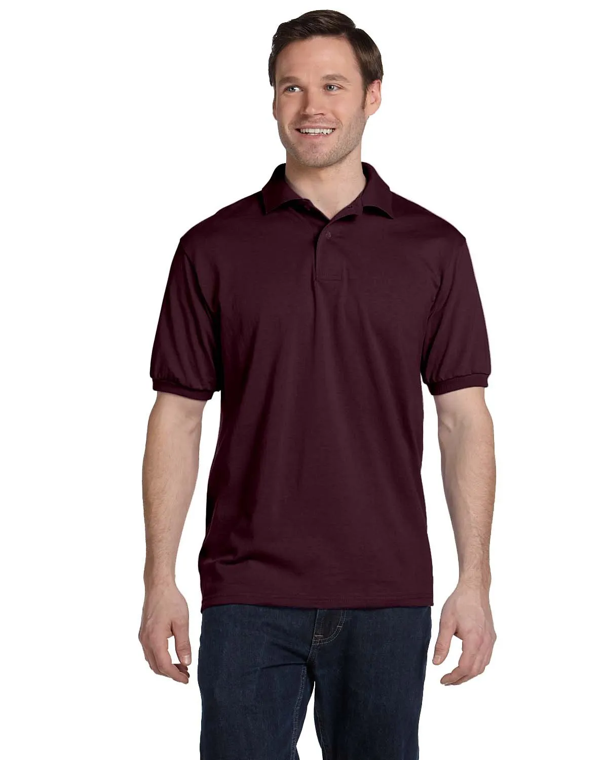 Hanes 054 Polo Adulte 50/50 en Jersey ÉcoSmart