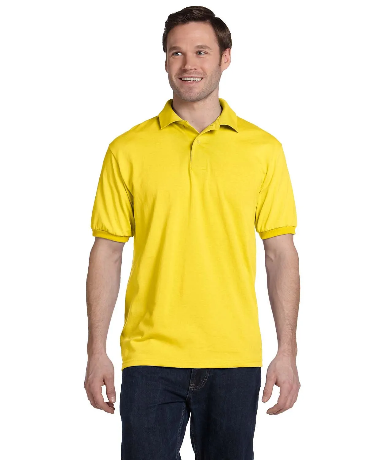Hanes 054 Polo Adulte 50/50 en Jersey ÉcoSmart
