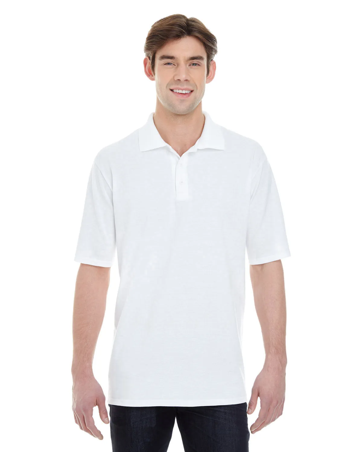 Hanes 055P Polo Homme à manches courtes en piqué X-Temp 6.5 oz avec Fresh IQ