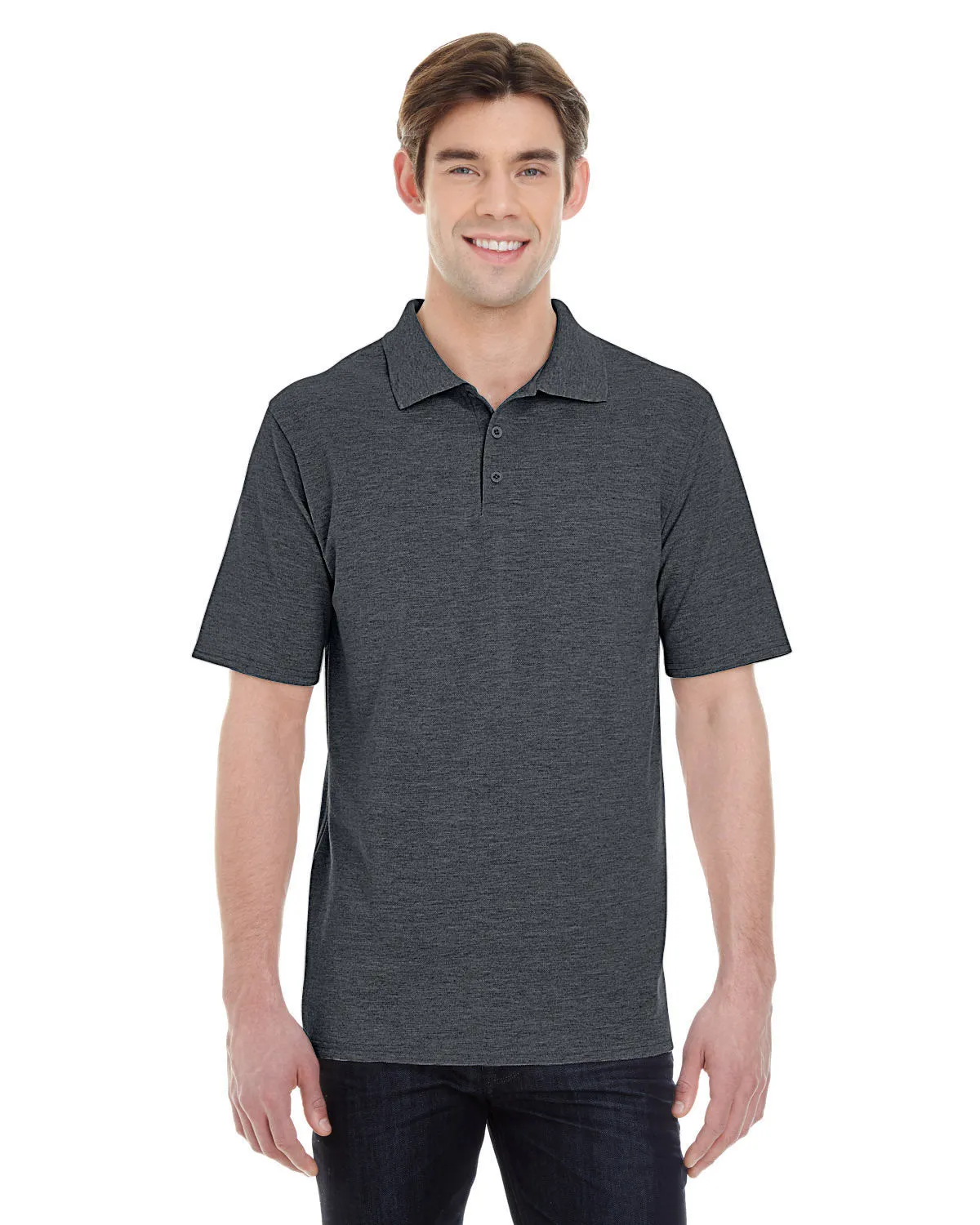Hanes 055P Polo Homme à manches courtes en piqué X-Temp 6.5 oz avec Fresh IQ